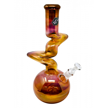 15.5" ZONG SOLID GOLD FUMING - 2 KINK BUBBLE WATER PIPE - [ZG150-OG]